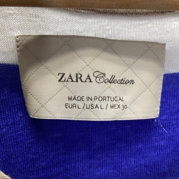 Zara Collection Linen Striped Mini Dress Sz L (Juniors) - Picture 4 of 6